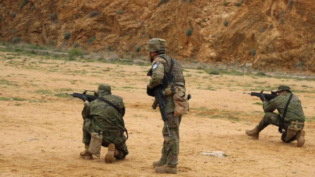 Imagen de uno de los ejercicios de adiestramiento de ucranianos en Cádiz.