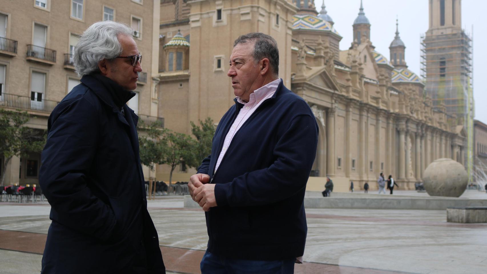Pérez-Nievas, en Zaragoza, junto a Arturo Villalba, concejal de Vera de Moncayo y miembro de la gestora de Cs Aragón