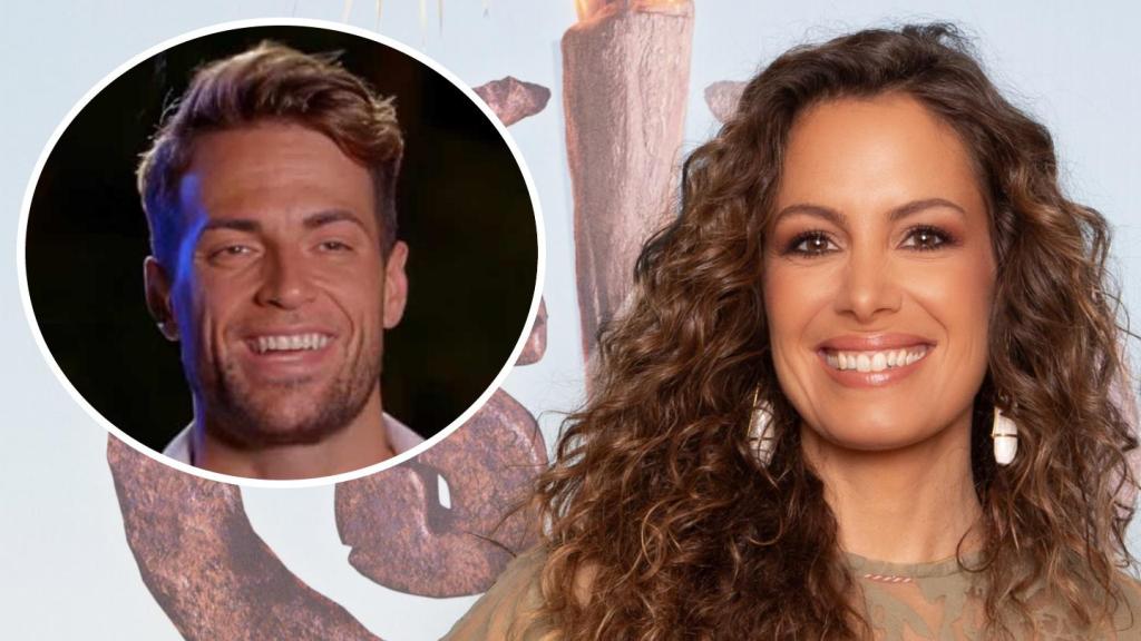 Laura Madrueño y Montoya, de 'La isla de las tentaciones', en un fotomontaje de BLUPER.