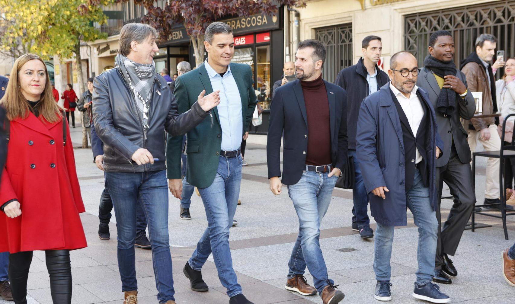 Acto político del PSOE en Soria con Pedro Sánchez, Carlos Martínez y Luis Tudanca