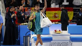 Alcaraz, tras caer contra Lehecka en el ATP 500 de Doha.