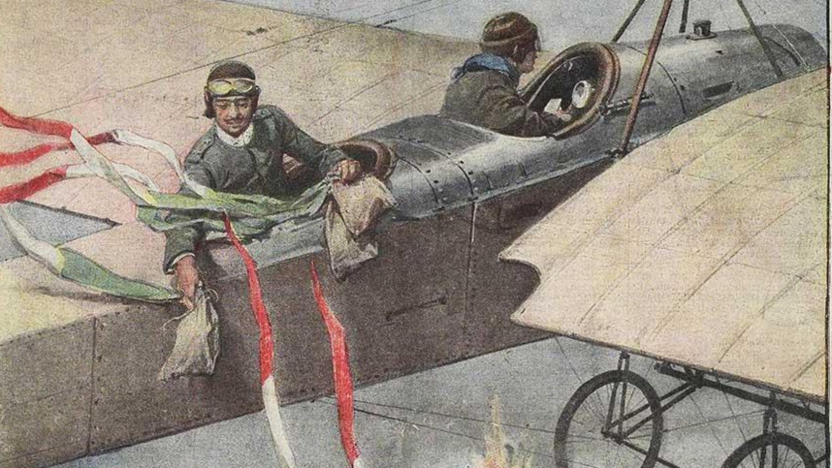 Achille Beltrame: el vuelo de D’annunzio sobre Trieste (1915).