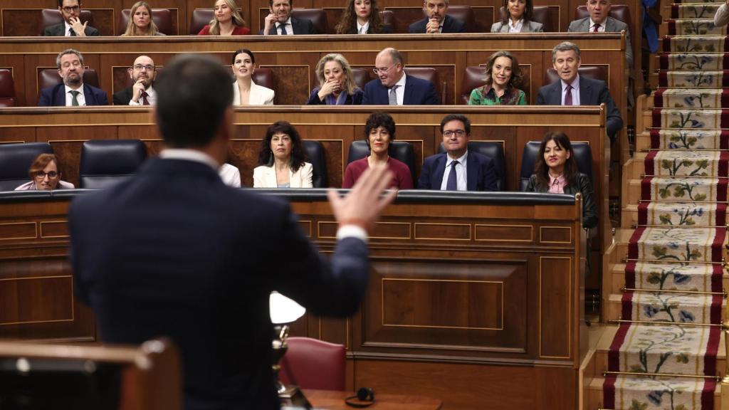 Pedro Sánchez y Alberto Núñez Feijóo en la sesión de control al Gobierno del pasado miércoles.