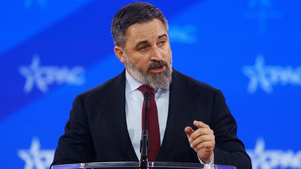 El líder de Vox, Santiago Abascal, este jueves durante la Conferencia Política de Acción Conservadora (CPAC) que se celebra en Washington.