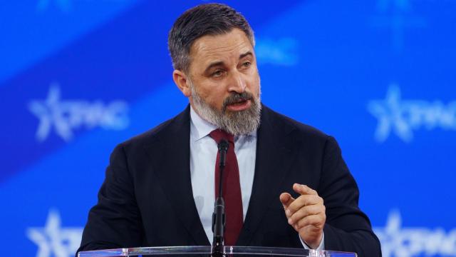 El líder de Vox, Santiago Abascal, este jueves durante la Conferencia Política de Acción Conservadora (CPAC) que se celebra en Washington.