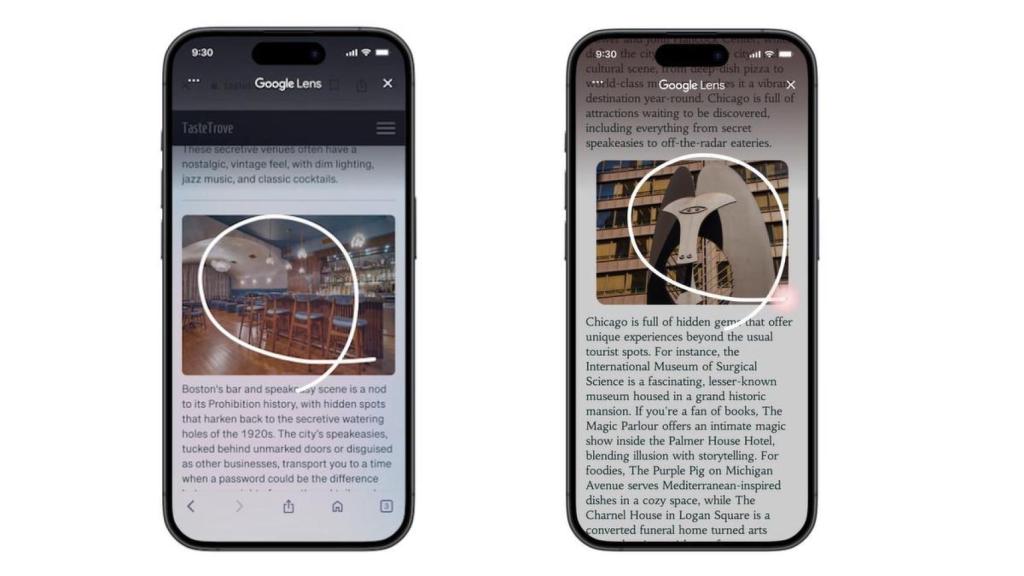 Circle to Search de Google  in iPhone