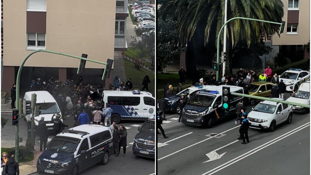 Amplio dispositivo policial en el barrio de Monelos de A Coruña tras la muerte de una mujer