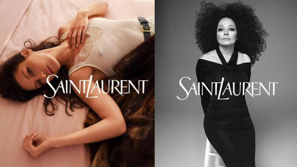 Fotografías de las campañas de Saint Laurent con Bella Hadid y Diana Ross.