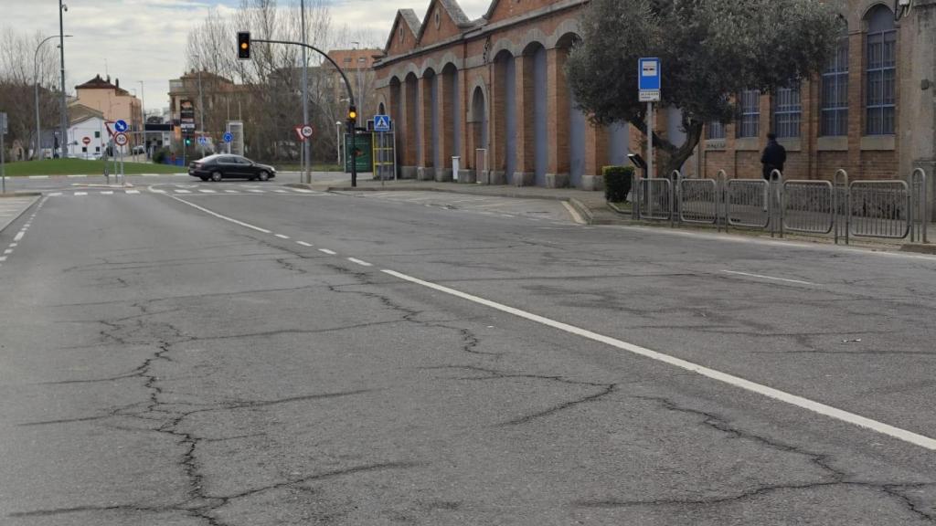 Travesía N-620 junto a la glorieta de la Charrería, en pleno casco urbano de Salamanca