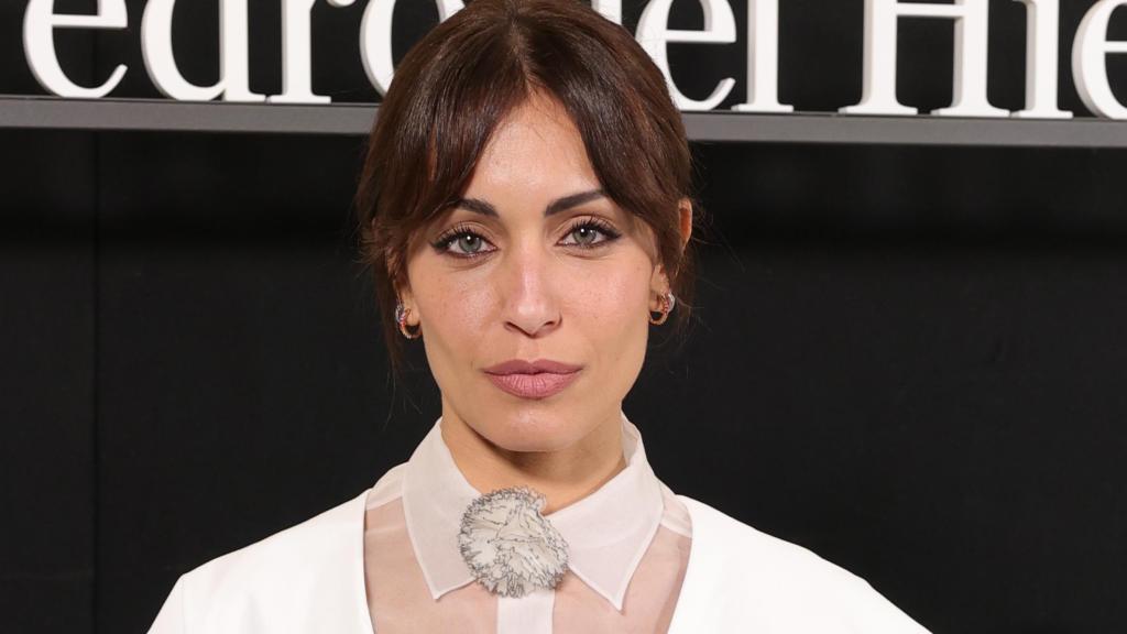 Hiba Abouk durante el desfile de Pedro del Hierro, el pasado jueves, día 20.