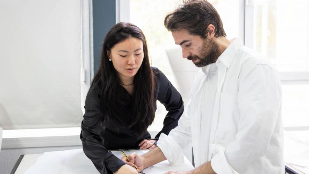 Elvira García y Juan Vidal en las clases de CSDMM y H&M.