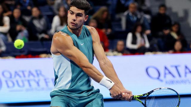 Carlos Alcaraz, durante el ATP 500 de Doha.