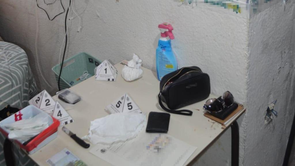 Uno de los puntos de venta de cocaína desmantelados por la Policía Nacional.