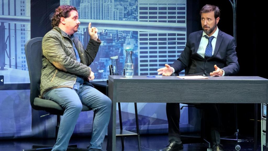 Un fragmento de la obra de teatro 'El Crédito', que llega este sábado al Teatro de El Siscar (Santomera).