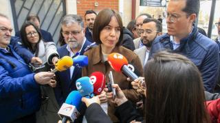 La ministra Morant, durante su visita a Villena (Alicante), donde ha hecho este anuncio.
