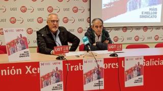 EL secretario de Organización e Administración de UGT Galicia, José Luís Fernández, y el secretario xeral de UGT Galicia, José Antonio Gómez.