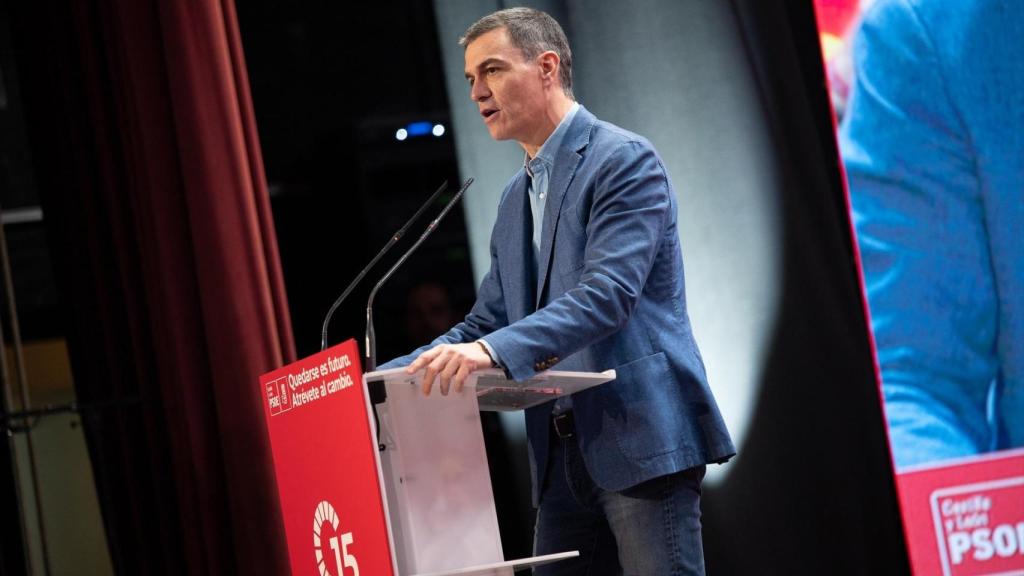 El secretario general del PSOE y presidente del Gobierno, Pedro Sánchez, este sábado en Palencia.