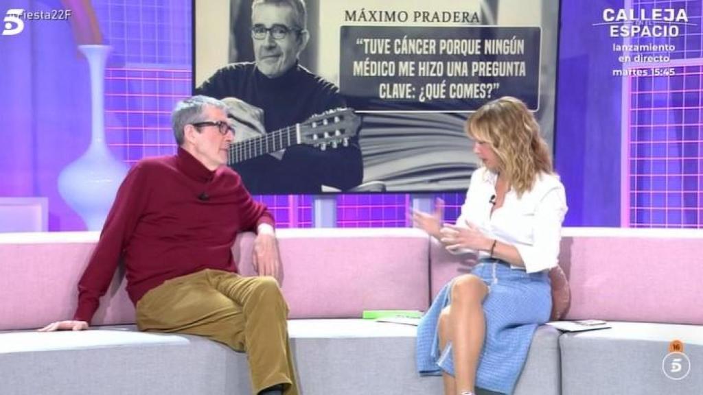 Máximo Pradera, en su intervención en 'Fiesta', el programa que presenta Emma García.