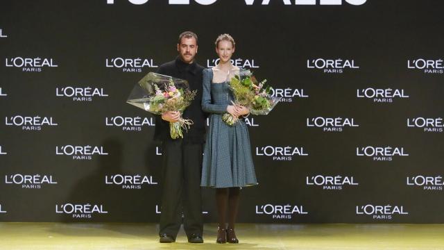 Jaime Álvarez y Andrea Gutiérrez, durante la entrega de premios.