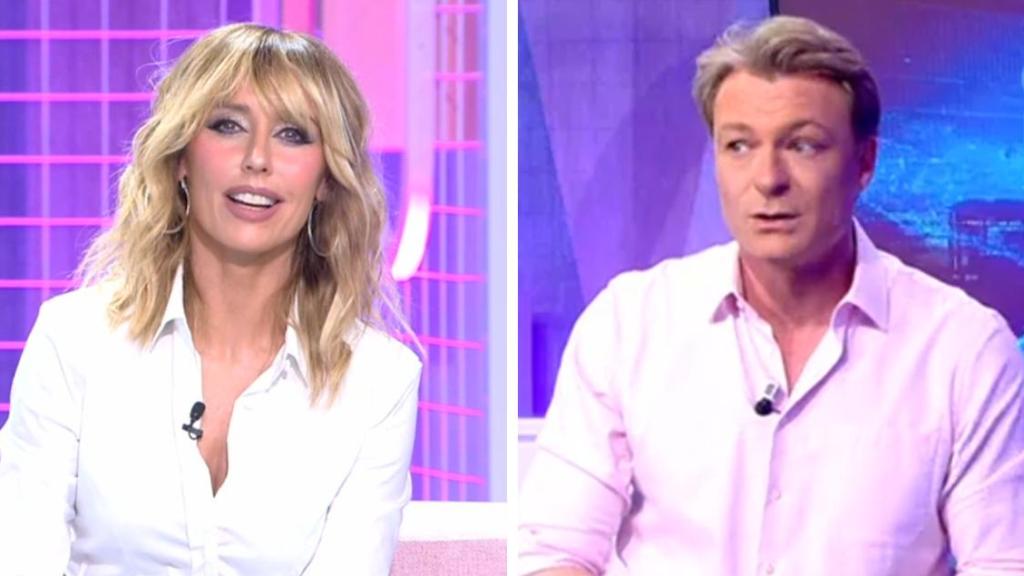 Emma García y Richard Pena, presentadora y redactor de 'Fiesta', en un fotomontaje.