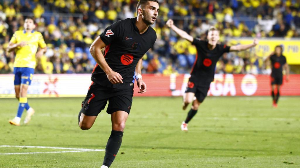 Ferran Torres celebra su gol ante Las Palmas.