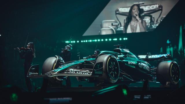 El AMR25 de Aston Martin, durante el F1 75 Live