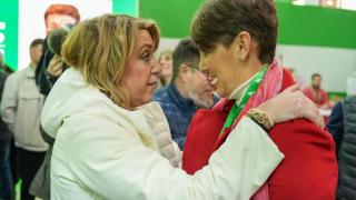 Susana Díaz, a su llegada al Congreso andaluz del PSOE en Granada