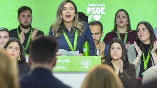 María Márquez interviene ante el congreso del PSOE de Andalucía.