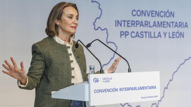 La secretaria general del PP, Cuca Gamarra, este sábado en Burgos.