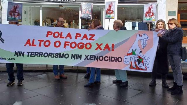 Santiago acoge una concentración para exigir el alto al fuego definitivo en Palestina