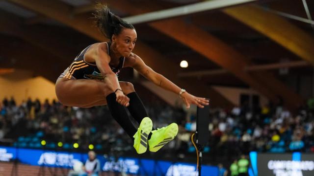 La gallega Ana Peleteiro se proclama campeona de España de triple salto por novena vez.