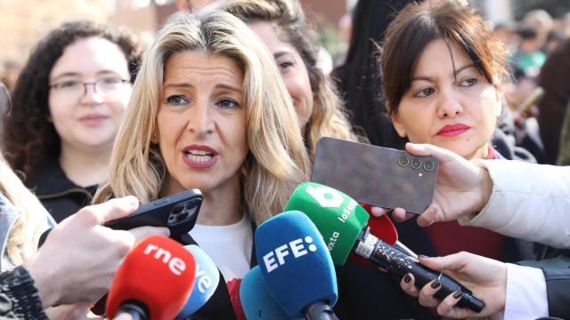 Yolanda Díaz en la manifestación de la Educación Pública