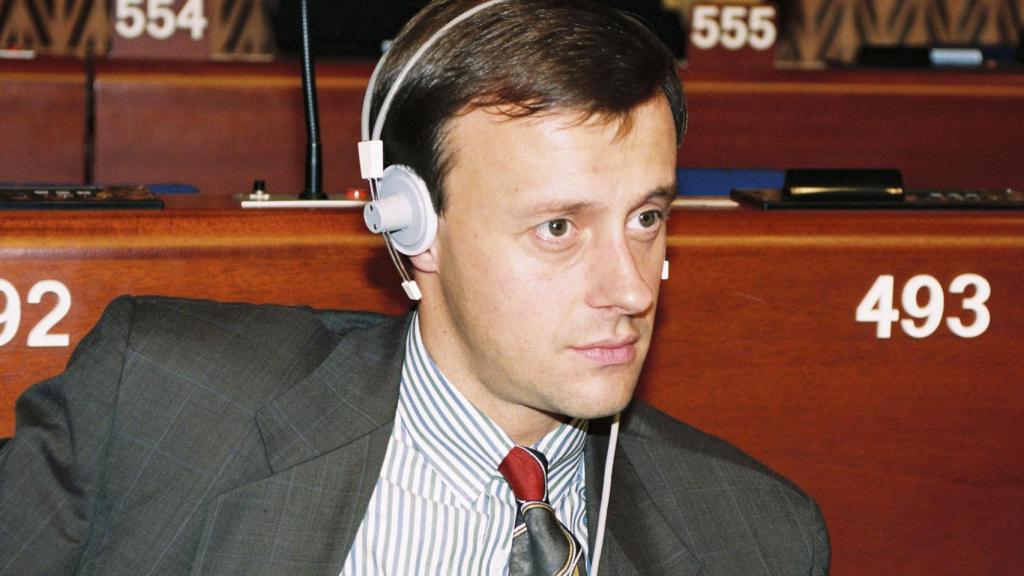 Friedrich Merz, en un pleno de la Eurocámara en Estrasburgo en 1992