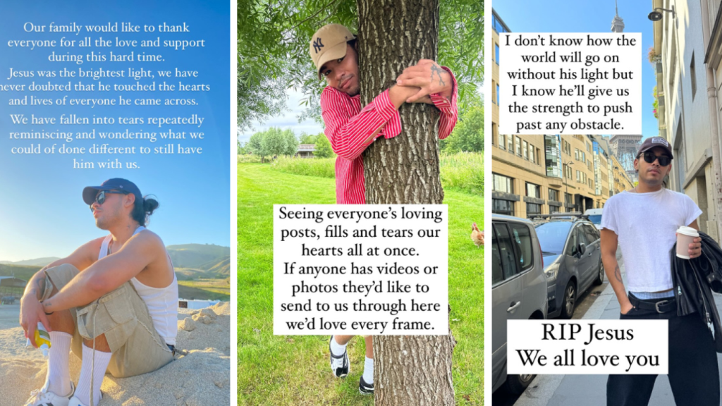 Los últimos stories publicados en el perfil del peluquero por su hermana.