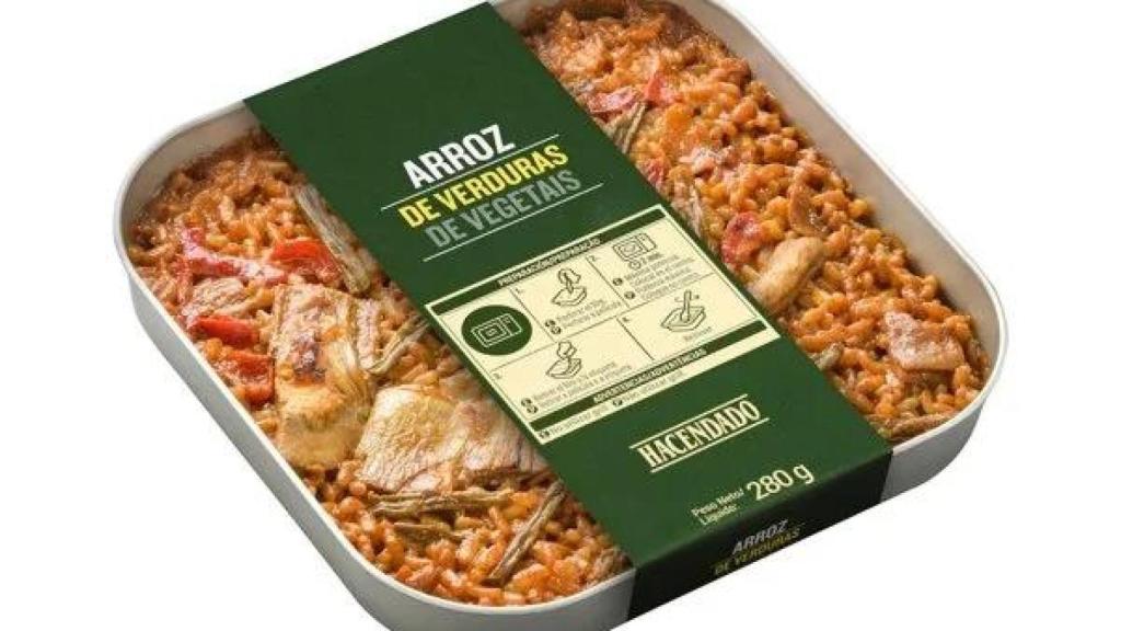 Arroz de verduras Hacendado.