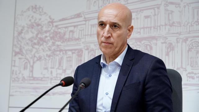 El alcalde de León, José Antonio Diez, durante su rueda de prensa de este lunes