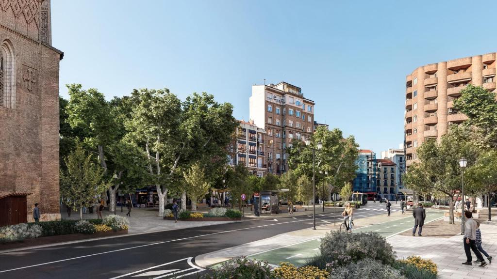 La plaza de San Miguel, tras la remodelación.