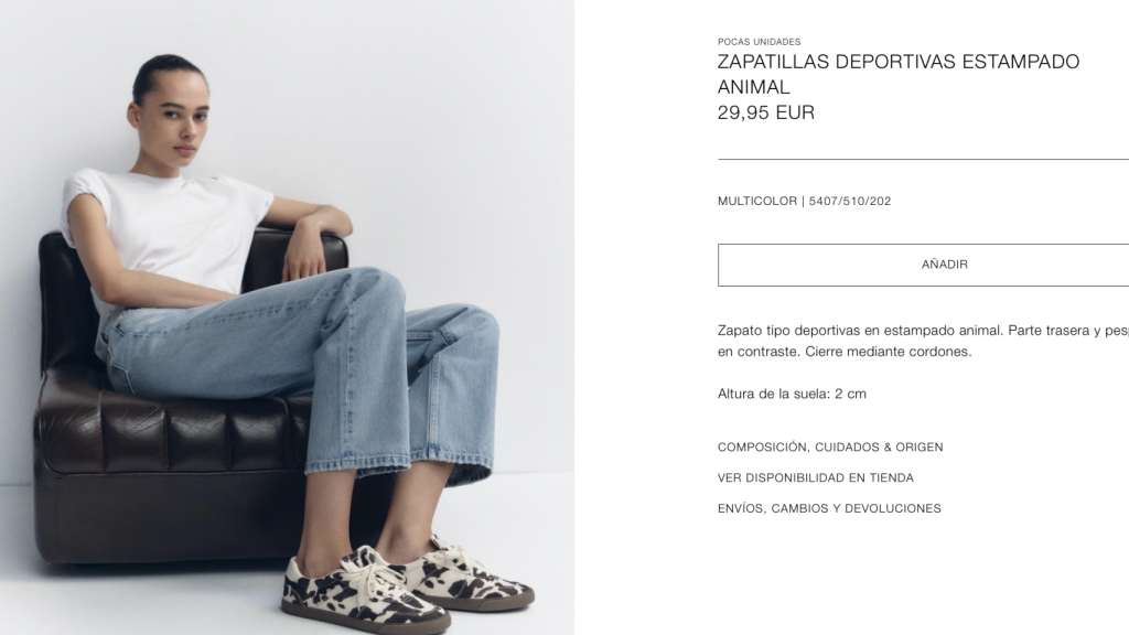 Zapatillas deportivas estampado animal.