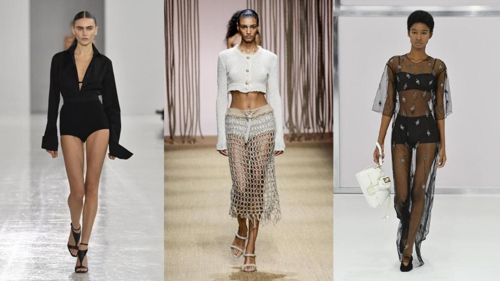 Siluetas de Max Mara, Roberto Cavalli y Fendi.