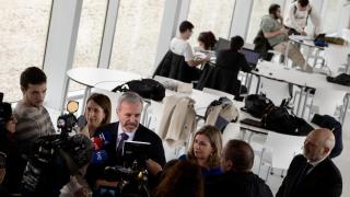 El presidente de Aragón, Jorge Azcón, en su visita a la Universidad San Jorge