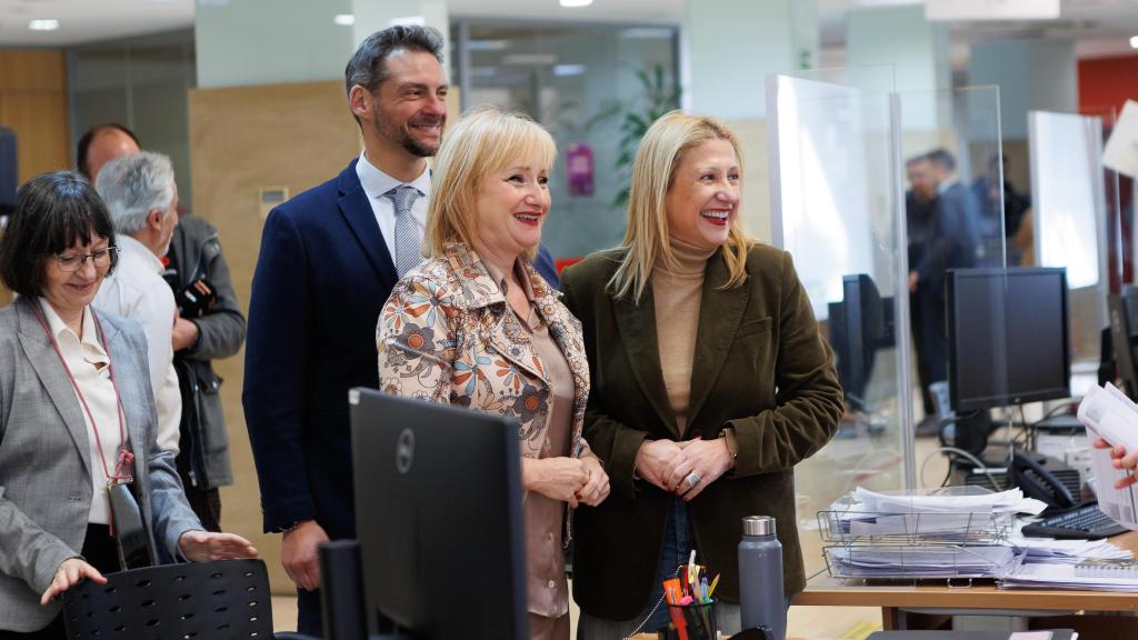 La consejera de Industria, Comercio y Empleo, Leticia García, en la presentación de los nuevos servicios de la oficina virtual del Servicio Público de Empleo de Castilla y León