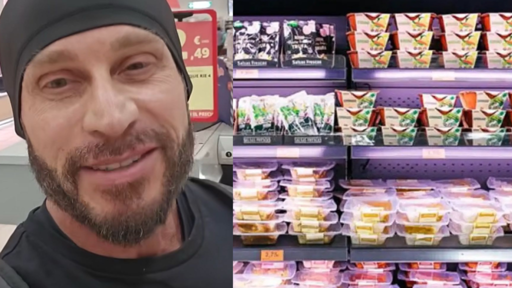 El dietista Fran Susín y la sección de platos preparados de Mercadona.