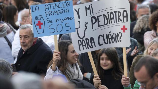 Imagen de archivo de una manifestación contra el maltrato a los médicos y pediatras de Atención Primaria.