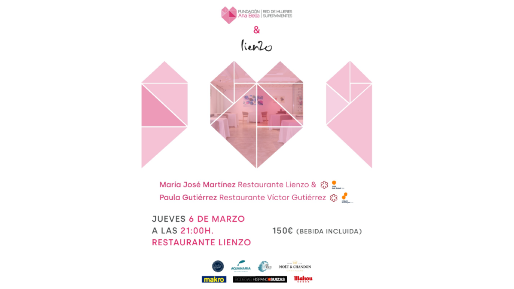 Cena benéfica en Lienzo en apoyo a las víctimas de violencia de género.