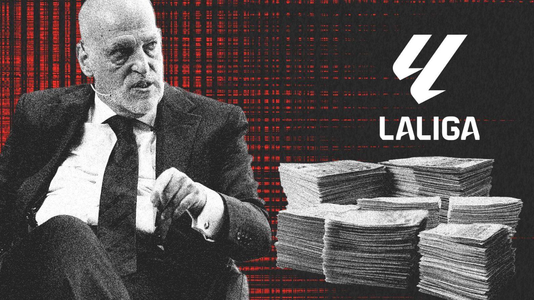 Javier Tebas en un fotomontaje.