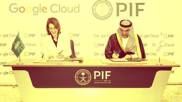 Firma del acuerdo entre PIF y Google Cloud