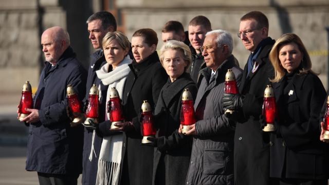 Líderes europeos de visita en Kiev para apoyar a Zelenski.