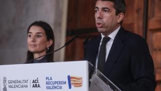 Carlos Mazón junto a la consellera de Hacienda, Ruth Merino. Rober Solsona / Europa Press