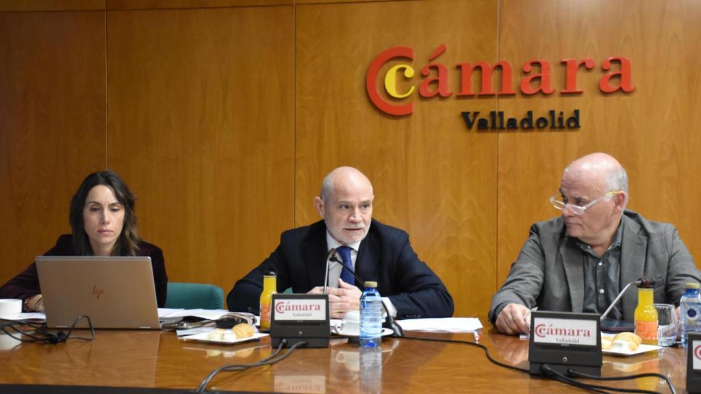 El presidente de la Cámara de Comercio de Valladolid, Víctor Caramanzana (c)