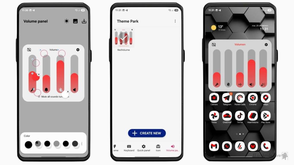Cambio de diseño del menú de volumen